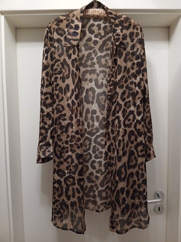 Chiffon longbluse cardigan - longbluse, /cardigan
