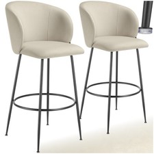 Barstuhl Barhocker Tresenstuhl Polsterhocker Bistro Rückenlehne Samtoptik 120kg