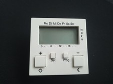 Gira 118603 Funk Raumtemperatur-Sensor mit Uhr System 55, reinweiß