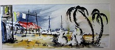 Original aquarelle alltag im - aquarelle, "alltag