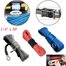 10000LBS 6mmX15m Kunststoffseil Seilwinde Windenseil Forstseil w/ Haken ATV UTV