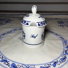 Triptis Porzellan Senf Töpfchen Senfdose mit Zwiebelmuster 7cm hoch 7cm breit