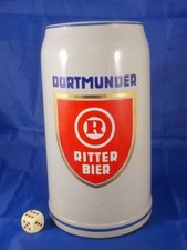 Alter Bierkrug DORTMUNDER RITTER BIER 1L. Krug 60er Jahre Brauerei Maßkrug rar