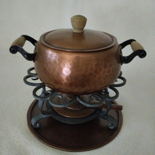 Rustikales kupfer fondue set - rustikales, kupfer-fondue-set