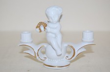 Kerzenhalter Engel weiss gold