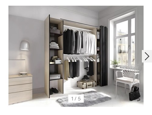 Kleiderschrank mit vorhang - mit,
