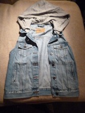 Jacke Weste Mädchen Jeans mit Kapuze Gr. XS
