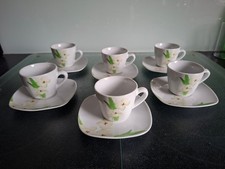 6 Espressotassen und 6 Untertassen      Kaffeegeschirr   Moccatassen    Van Well