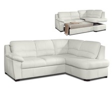 Ledersofa - bianco -