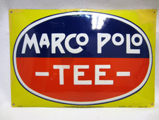 Altes Emailschild - MARCO POLO - TEE - RAR - gewölbt - Ferro-Email - 49x32,8cm