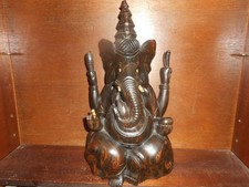 Ganesha Figur, Statue aus Ebenholz, Holz, Gottheit, Dekorativ, Gott
