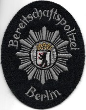 Polizei BERLIN ca. 60er Jahre BEREITSCHAFTSPOLIZEI Patch Abzeichen BePo grau BFE
