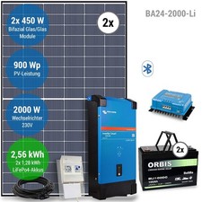 Solar-Inselanlage 2000W Photovoltaik Komplettsystem 24V/230V BA24-2000-LI