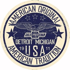 Blechschild Chevy Round