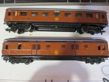 Märklin H0 SJ Wagen Gepäck Speise Personenwagen In Braun Blechwagen Alt