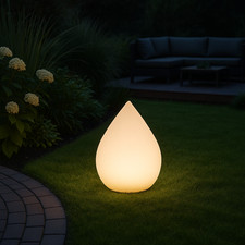 MeLiTec Solar Gartenleuchte LK07-6 Tropfen RGB Farbwechsel, LED-Solargartenlampe