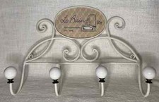 Metall Hakenleiste weiß Le Bain 38x27x8,5cm 4 Haken 872 g