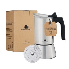 Groenenberg Espressokocher Induktion 4 oder 6 Tassen (200-300 ml) Espressokanne