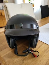Motorrad Jethelm DMD  Motorrad Helm Vintage  Schwarz-matt, getragen