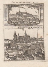 WIEN, altes u. neues Schloß. Kupferstich aus Mallets Weltbeschreibung von 1719. 