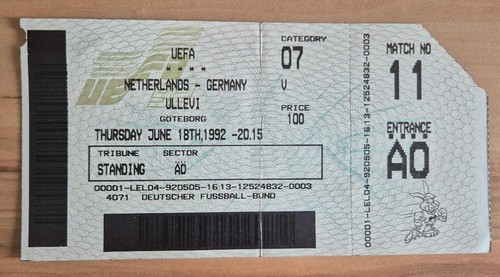Ticket euro 1992 92 - euro,
