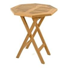 DIVERO Balkontisch Gartentisch Tisch Holz Teak behandelt klappbar Ø 60 cm rund