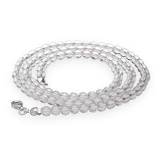 Bergkristall Kugelkette | Ø 4mm mit 925er Silber Verschluss | 45cm