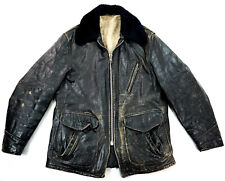 SCHOTT Barnstormer Stierleder Vintage Aviator Aero Fellfutter Lederjacke 48 M
