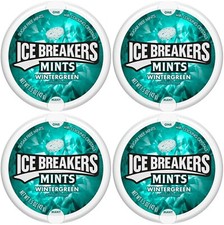 4x ICE BREAKERS Minz Wintergreen Zucker Frei Mit Kühlung Kristalle Amerikanisch