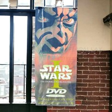 STAR WARS EPISODE 1 BANNER 200x80 CM DIE SAGA BEGINNT AUF DVD TEXTIL-BANNER