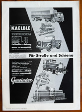 Prospekt Sonderdruck 1960 KAELBLE Lkw GMEINDER Lokomotiven "Straße und Schiene"