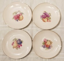 4 Obstteller Hutschenreuther Selb, Goldrand, Ø 19 cm, 1950er Jahre