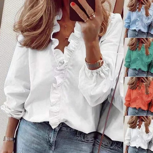 Damen vintage rüschen bluse - damen,
