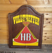 Dartscheibe HB Volltreffer 56 X 43 Cm Holz Darts Kneipe Werbung Retro Vintage