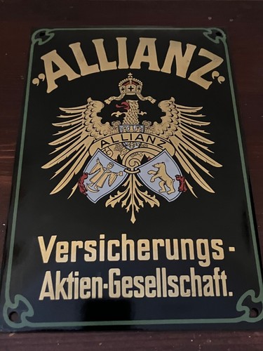 Emaille schild allianz wie - emaille,