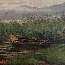 Bodensee Boote Schilf Berge