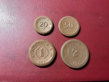 Sachsen Satz mit 20 Pfennig-2 Mark Notgeld 1921  aus Meißener Porzellan