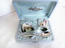 Eierbecher, Serviettenring, Löffel Deetjen versilbert, Taufgeschenk neuwertig