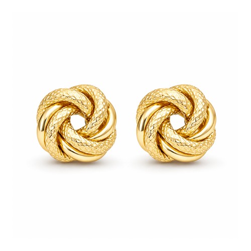 Knoten ohrstecker gelbgold - knoten,
