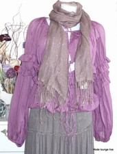 Noa Noa Glitzer Tuch Stola Schal braun brown New Braided scarf