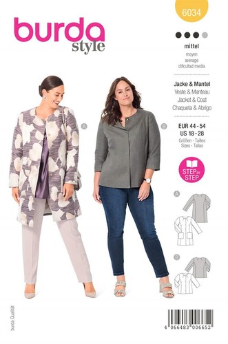 Burda schnittmuster 6034 - schnittmuster,