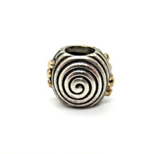 *TRAUM* PANDORA Charm ALE 925 Silber Ebbe und Flut 14K Gold Modernist Bead