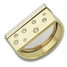 Bicolor brillant gold ring 585 - bicolor,