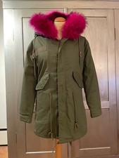 Schnäppchen!! Edel-Parka Damen Gr. S, Khaki, Innenfutter Pink