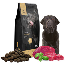 Hundefutter Trockenfutter Hund 12kg Getreidefrei Glutenfrei mit Rind 1DOG