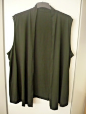 ärmellose schwarze Damen Longweste Chasuble Lagenlook Gr. 48/50 ohne Verschluss