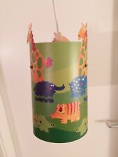 Lampe für Kinderzimmer - Tiermotive grün und bunt - Elefanten, Giraffen, Flusspf