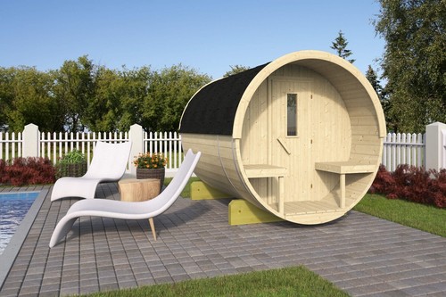 Fass sauna 5x1 9m - fass-sauna, 2,5x1,9m