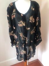 Bluse Langbluse schwarz von ROSA RONSTEDT Gr. 44 aus Viskose top Zustand