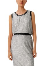 COMMA CI Pailetten-Top schwarz